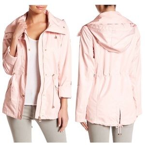 GUESS Pastel Pink Hooded Anorak Raincoat